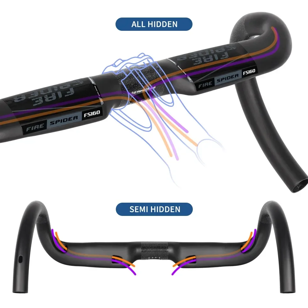 FIRE SPIDER Carbon Fiber Road Bicycle Handlebar Ultralight Carbon T1000 Road Bike Handlebar 380/400/420/440MM Bicycle Drop Bar