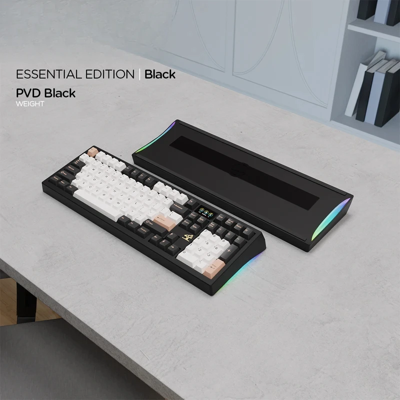 Mechanisches Tastatur-Set mit 98 % Layout und PVD-Gewicht, Heimbüro-Gaming-Tastaturen der Marke Meletrix ZOOM98 EE, schwarze Farbe