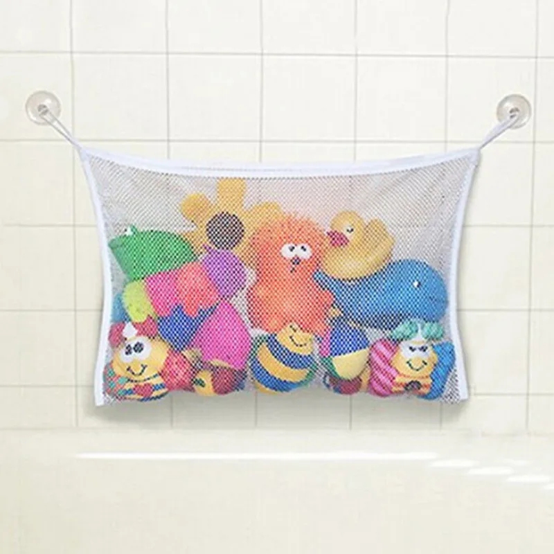 Kids Cartoon Basket Net Baby Bathroom Mesh Bath Bag Children's Games Network Waterproof Cloth Sand Toys Beach Storage Organizer