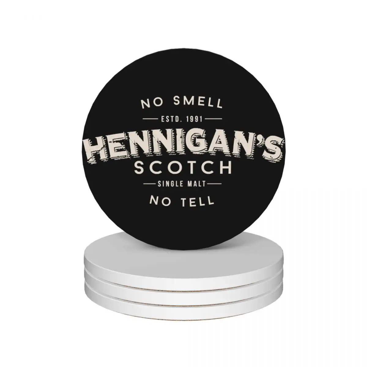 

Hennigans Scotch Ceramic Coasters (Set of 4) flower coffee household utensils kitchen for drinks set Coasters