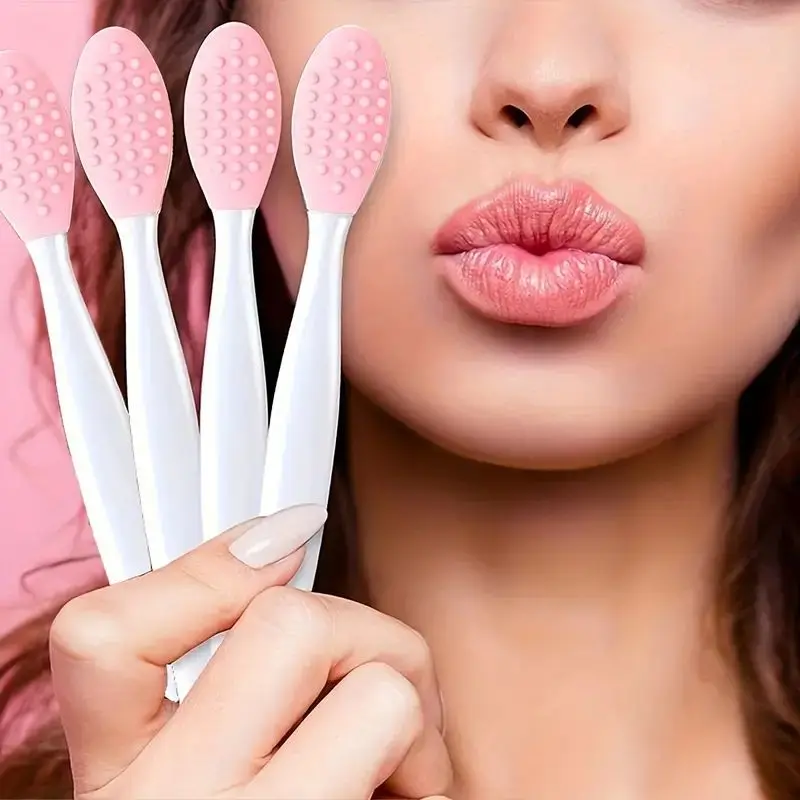 ชุดแปรงขัดหน้าซิลิโคนสำหรับขัดผิวอย่างอ่อนโยน4ชิ้น-เครื่องกำจัดสิวหัวดำและเครื่องนวดผิวสำหรับการดูแลความงามประจำวัน