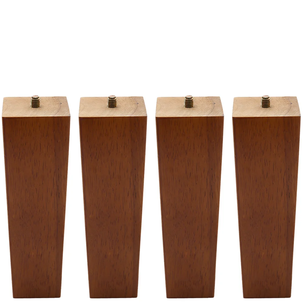 Set of 4 Dark Brown Square Wooden Furniture Legs 16cm