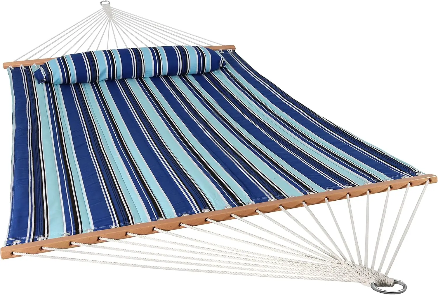 Quilted Outdoor Hammock with Spreader Bars - Heavy-Duty 450-Pound Capacity Double Hammock for Outside - Catalina Beach