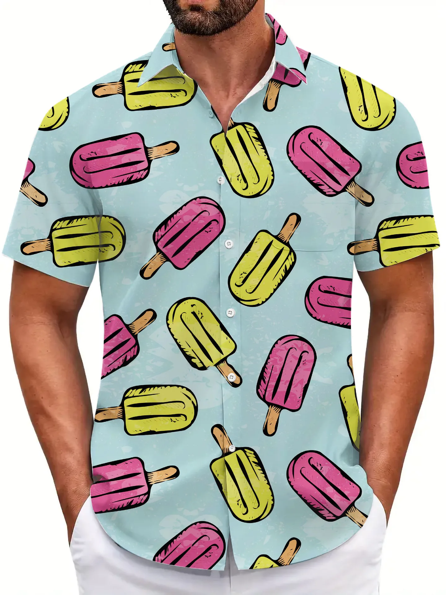 New Men's 12 Color Fruit 3D Printed Shirt Men's Lapel Short Sleeve Hawaiian Beach Casual Outdoor Vacation Outdoor Shirt Top 5XL