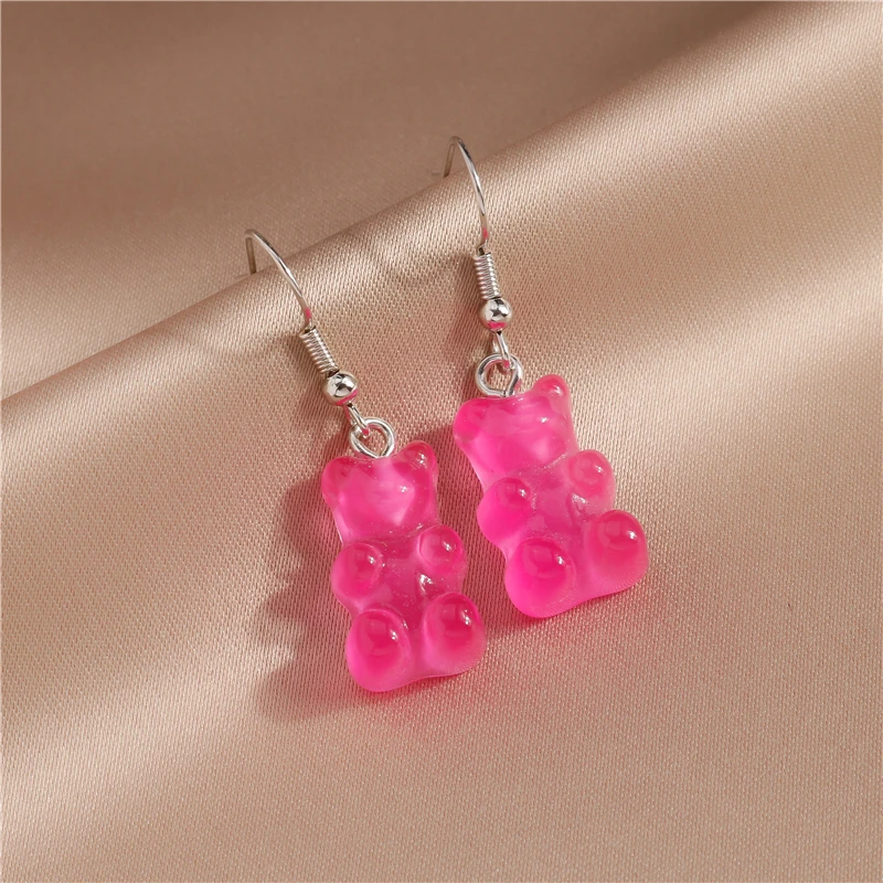 Nette Gummibärchen Ohrstecker für Frauen Candy Farben Tier Baumeln Ohrringe Brincos Femme Mädchen Party Urlaub Schmuck Geschenke – Detail 19