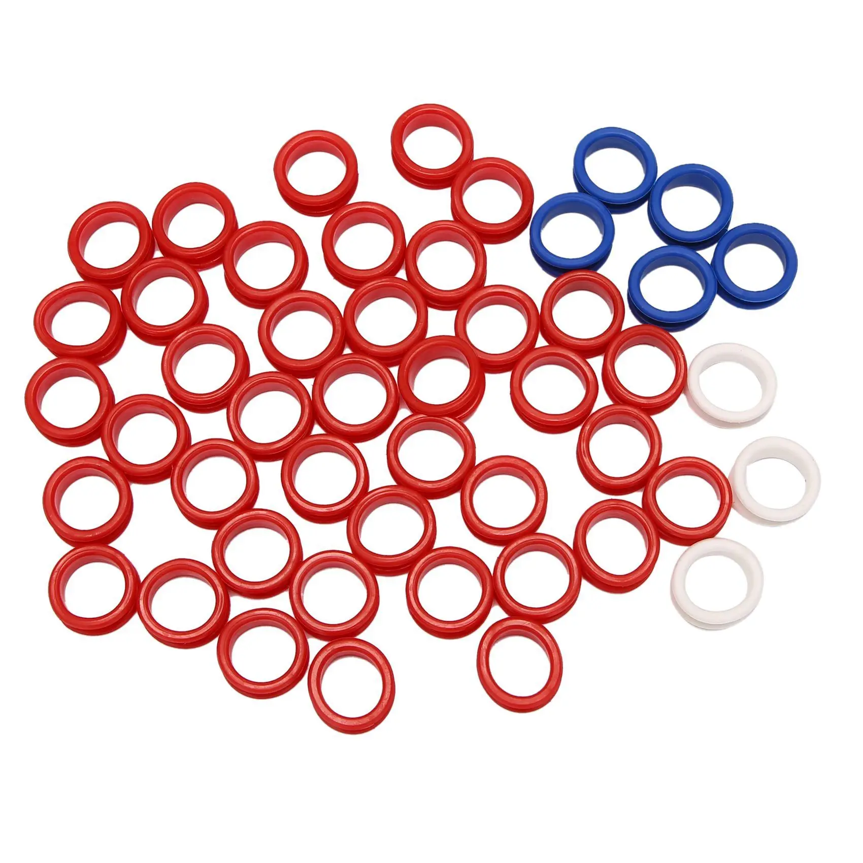HIWS 50Pcs Silicone Finger Rings for Any Scissors Inserts Haircutting Styling Tools Accessories Mix Colors