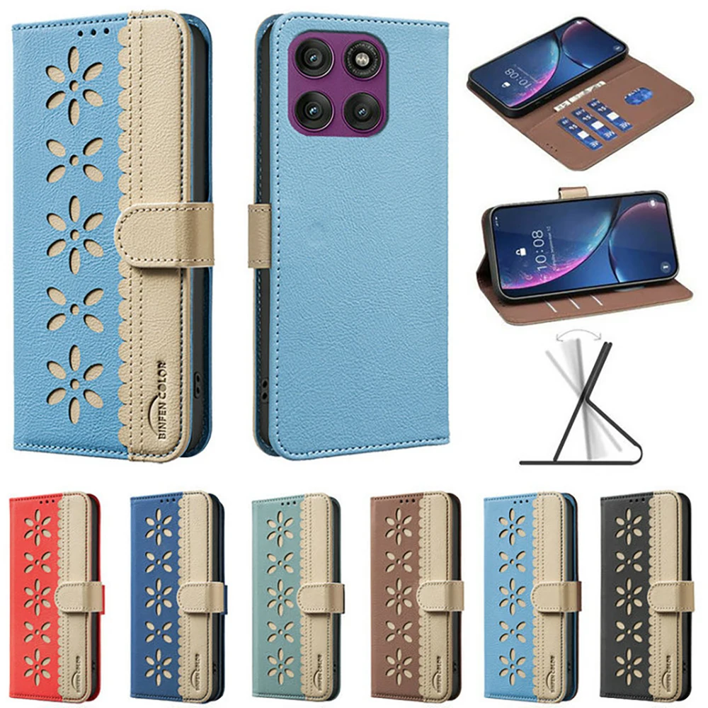 Funda con tapa para Motorola Edge 60 Pro 5G RFID, Cartera de cuero con bloqueo, Funda Moto Edge 60 Fusion 60s 50 Pro 40 Neo, Funda de lujo