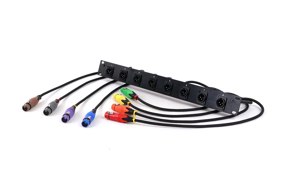 1-teiliges Gehäuse 8-Wege-1u-XLR-Jump-Rack mit XLR-Stecker-D-Stecker an XLR-Buchse Audio kabel 0,5 m-2,5 m oder kunden spezifisch – Detail 6
