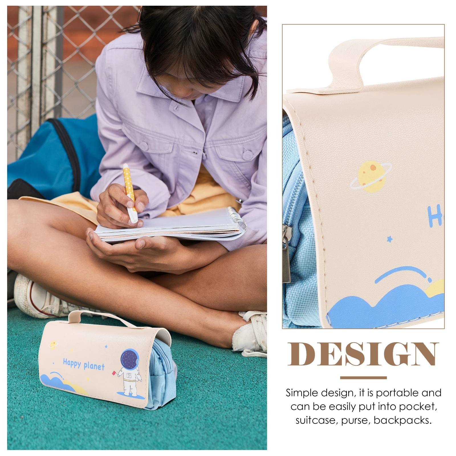 

Large Capacity Canvas Pencil Holder Portable Storage Pouch Student Pen Bag Organizer Zipper Pencil Case Multi-Function Daily
