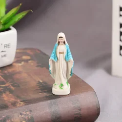 Small Catholic Mary Statue Madonna Handmade Virgin Mary Statue Jesus Desktop Home Decorative Ornaments 6.5cm