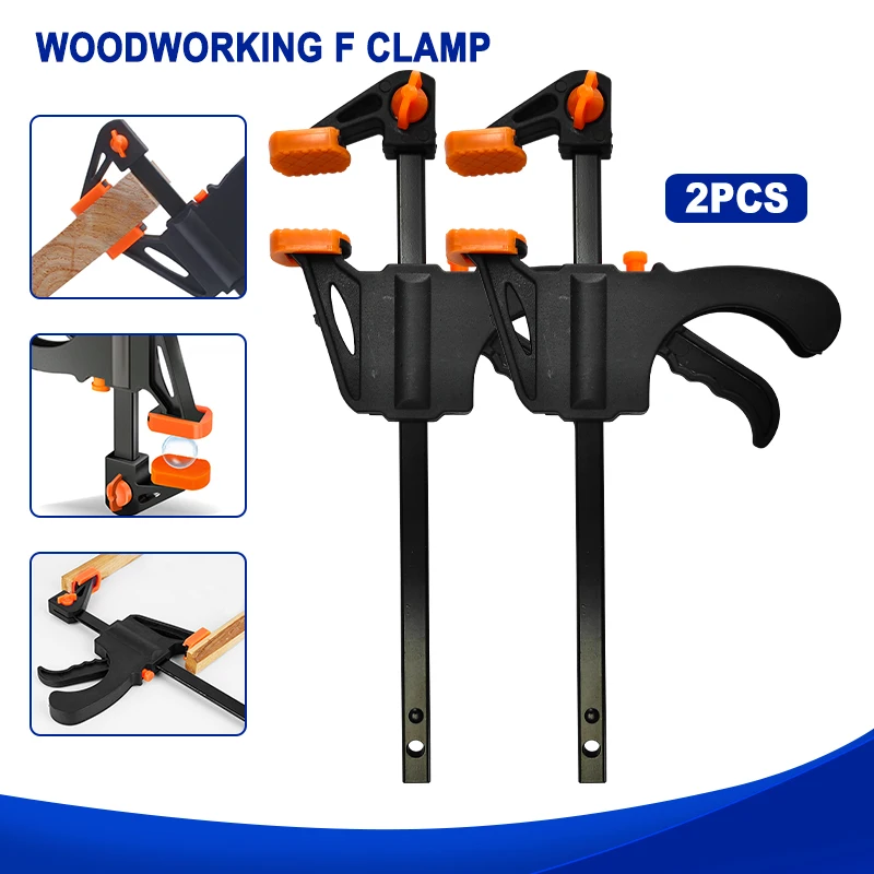 2pc 4 Inch Woodworking F-clip Nylon Quick Woodworking Clip Wooden Board Clip Metal Fixing Clip Tool Clip