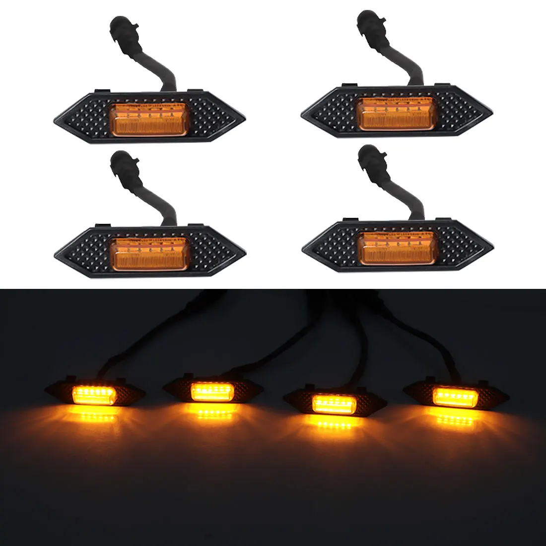 4PCS LED Grille Lights For Toyota RAV4 2019 2020 2021 2022 Front Grid Warning DRL Daytime Running Lamp Daylights Car Accessories