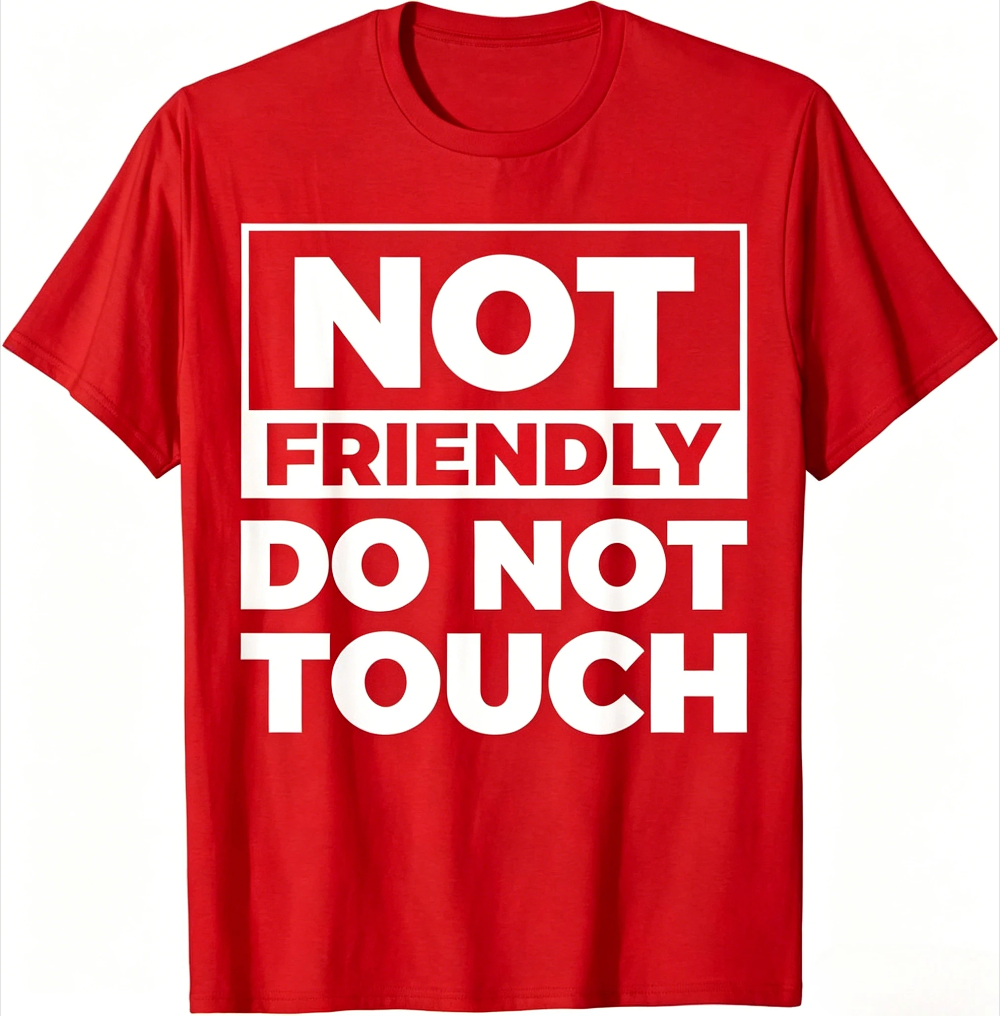 Introvert Anti Social Warning Slogan Print T-Shirt Lässiges, cooles Streetwear-Oberteil mit übergroßen kurzen Ärmeln – Detail 5