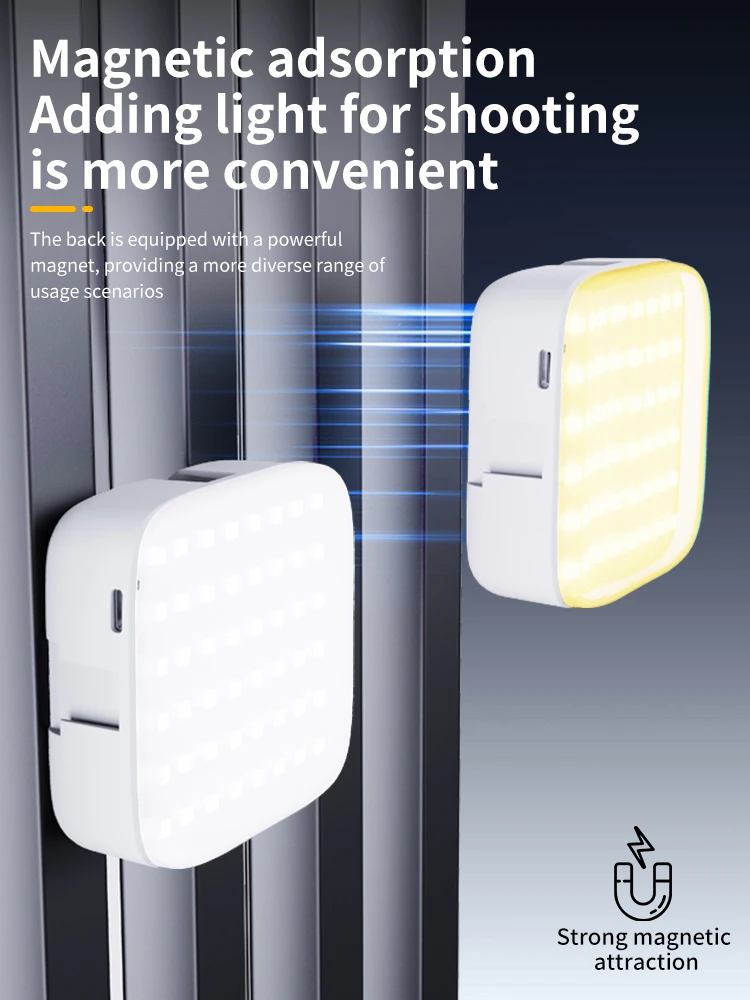 LED Portable Selfie Light Video Conference Lighting with Clip Rechargeable 2200mAh Bi-Color for Phone, Camera, iPad,Video Vlog