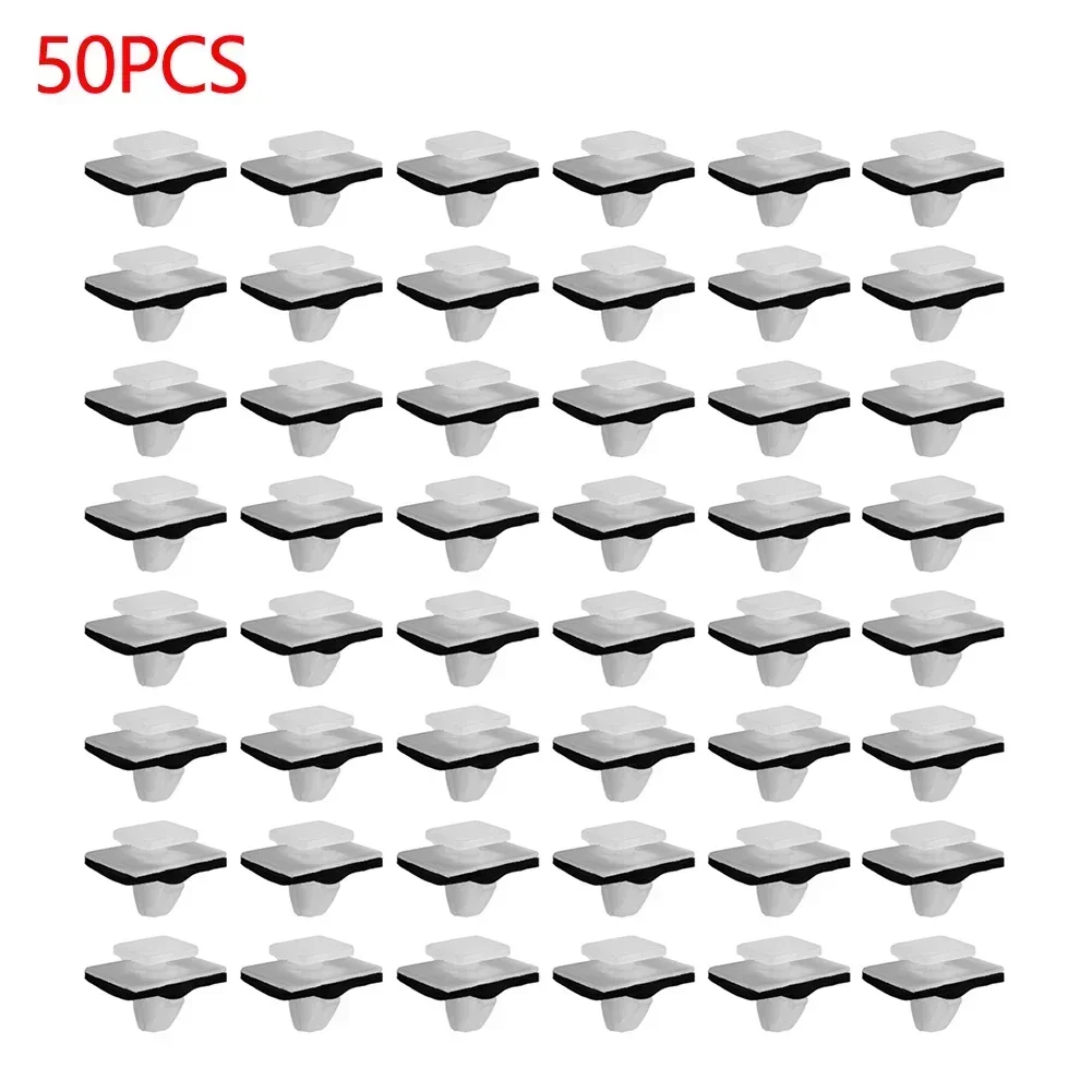 50x Nylon Moulding Clips Rocker Panel Retainer With Sealer For Hyundai 87756-2E000 For Entourage For Tucson For Veracruz 2005-On