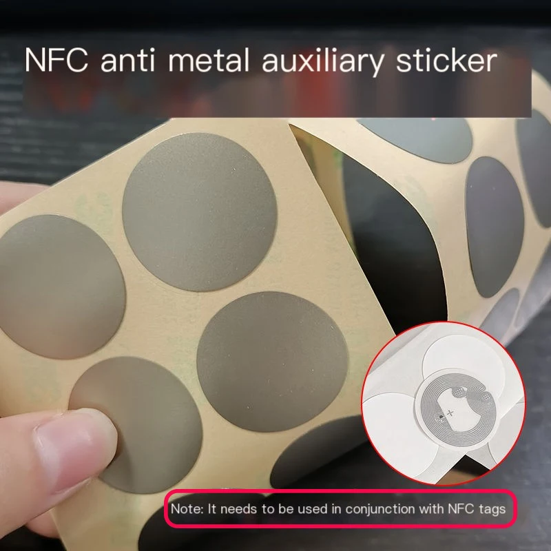 100Pcs Ferrite Shielding Patch Anti-metal Sticker External NFC Module for Smartphones NFC Signal Booster for Metal Surface