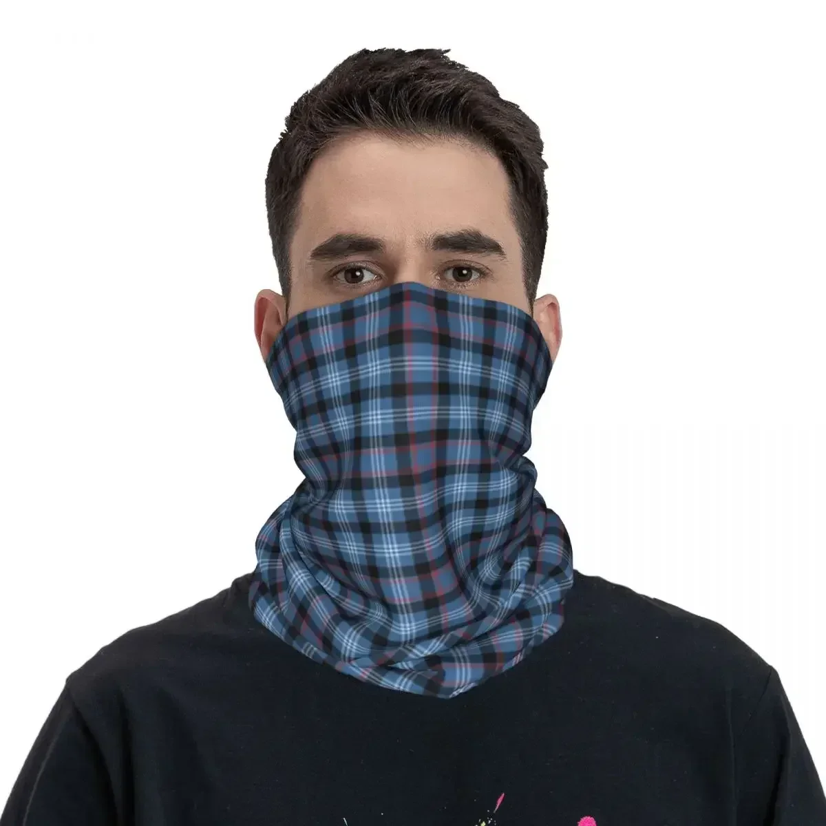 Fitzgerald patrón de tartán azul irlandés a cuadros Bandana cuello polaina impreso máscara envolvente bufanda pasamontañas cálido montar Unisex toda la temporada