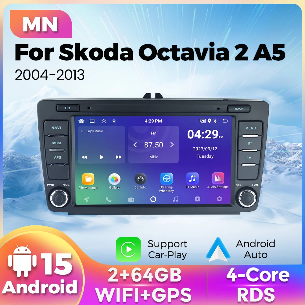 

Автомагнитола CarPlay для SKODA Octavia 3 A7 2013 2014 - 2018 с GPS-навигацией, мультимедийным видеоплеером, RDS стерео