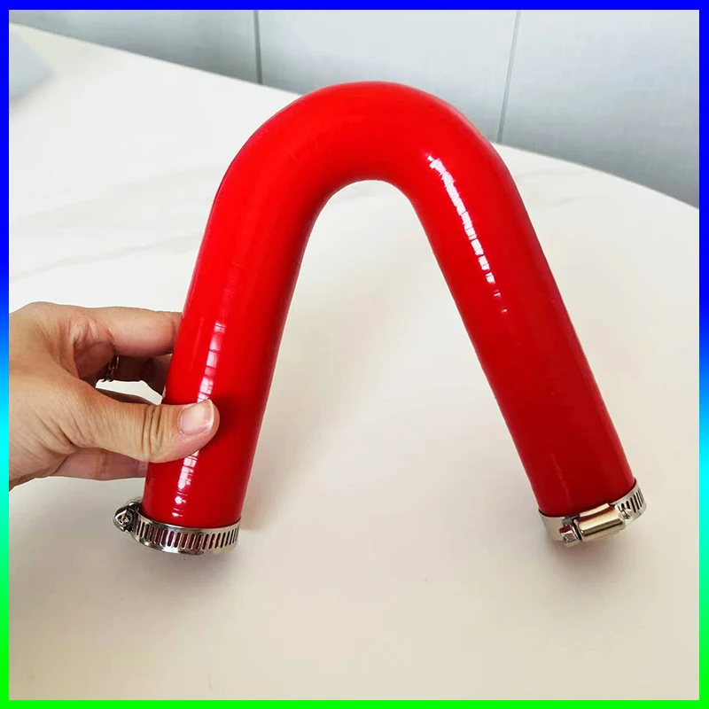 135Degree V-shaped Silicone Hose Intercooler Turbo Air Intake Pipe Coupler Blue Red Black With Two Clamp ID10 12 14 16 18-90MM