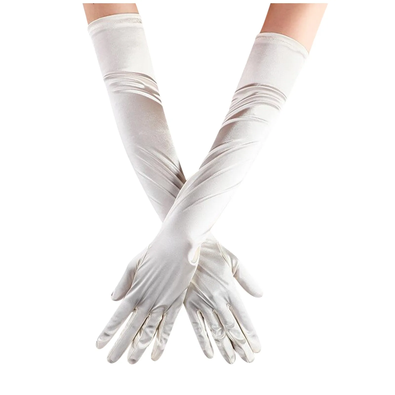 Long Opera Party Gloves For Women Satin Gloves Costumes Elbow Length Bridal Evening Dress Stretchy Adult Size Length Glove