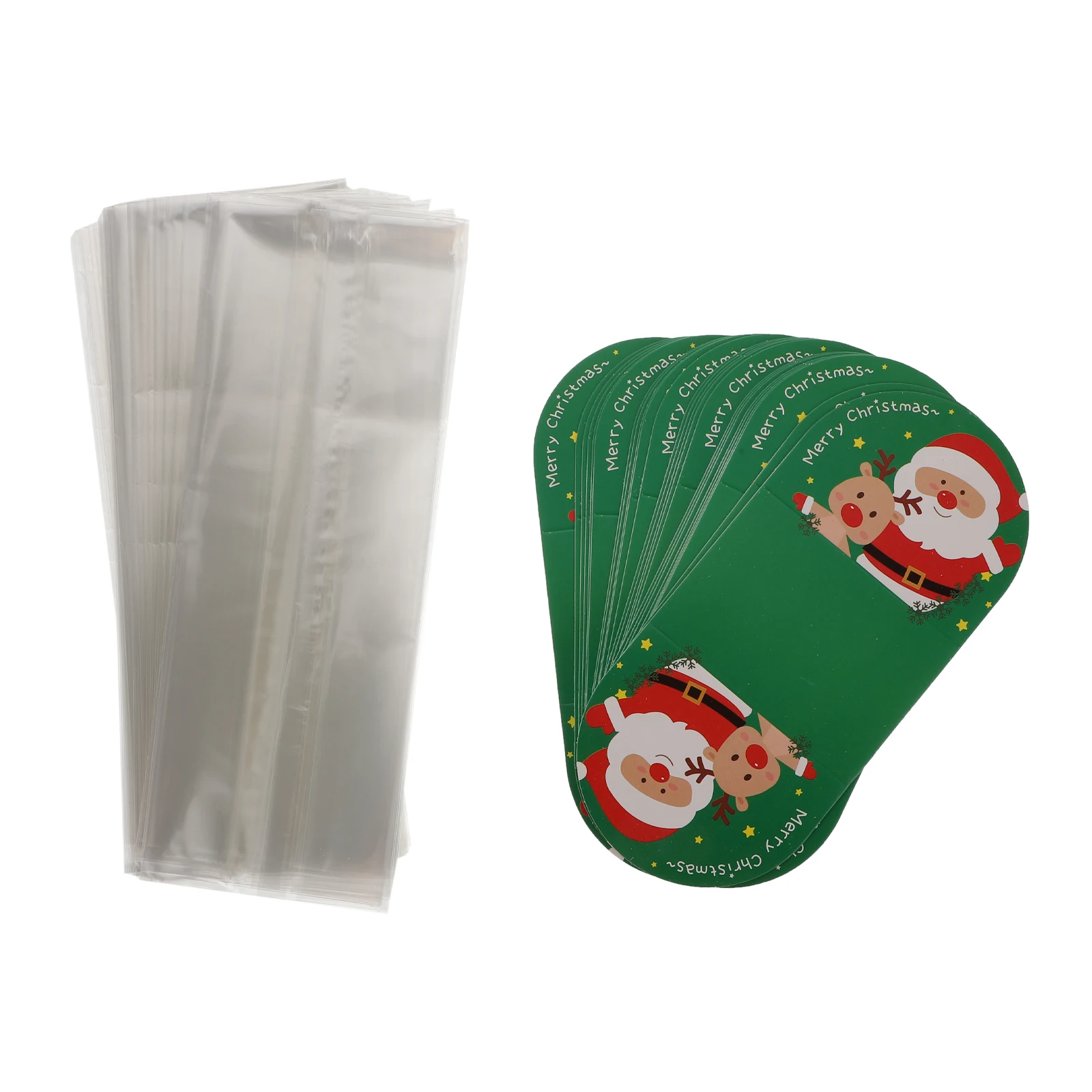 

50 Sets Christmas Bread Bag Festival Packaging Wrapping Bags Xmas Dessert Package Candy Storage Gift Packing Container