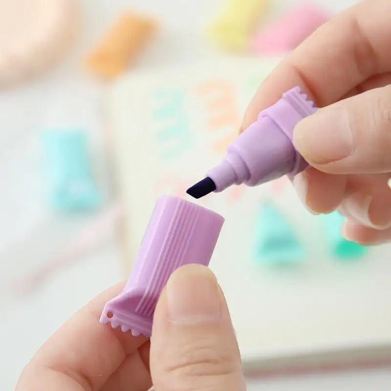 Специальные флуоресцентные маркеры Capacious Student — 6 шт. толстых маркеров с героями мультфильмов «Капибара»