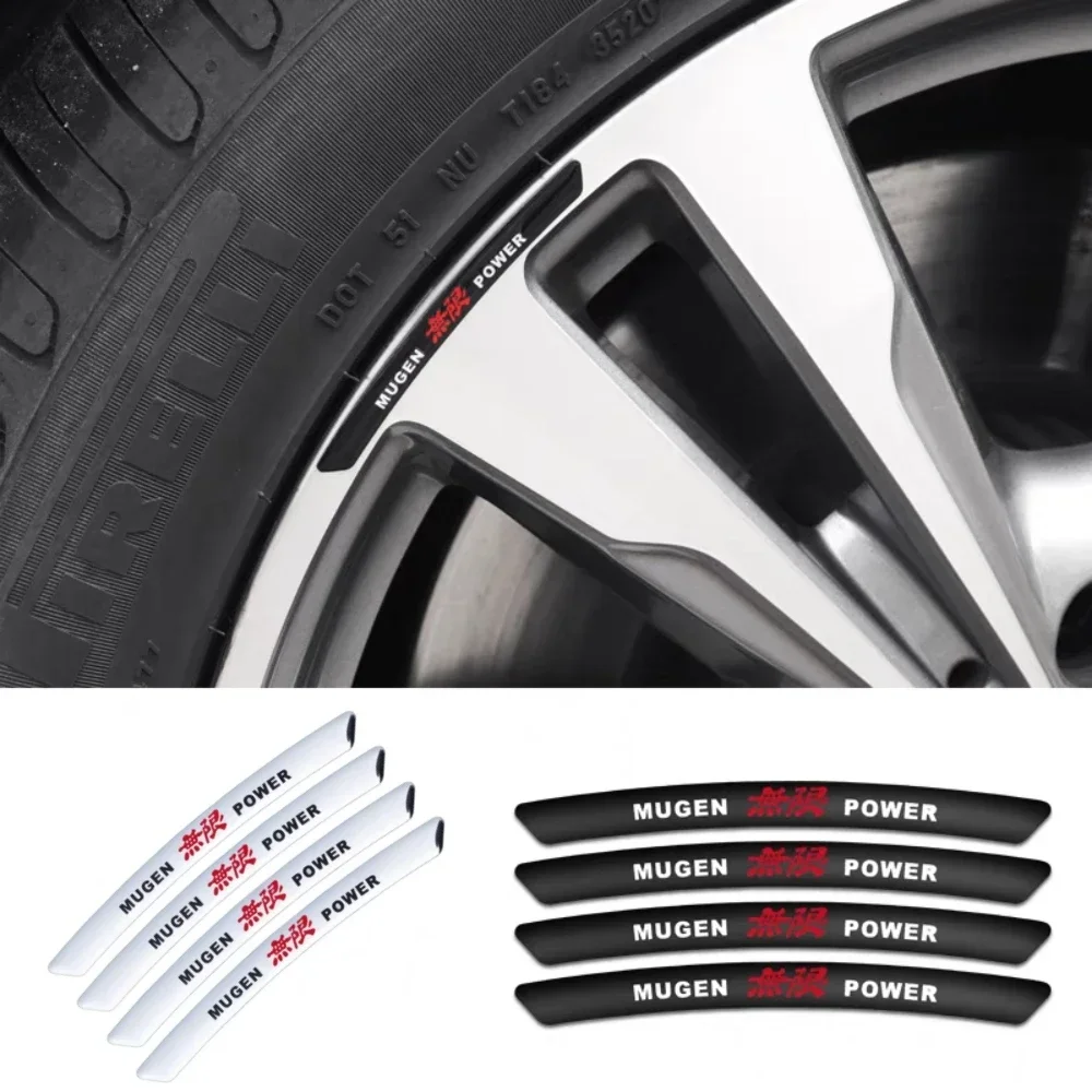 4pcs Aluminium Mugen Power Car Wheel Rim Stickers Emblem Badge For Honda Mugen Inspire XRV CRV URV CRZ Fit Pilot Type R Type S