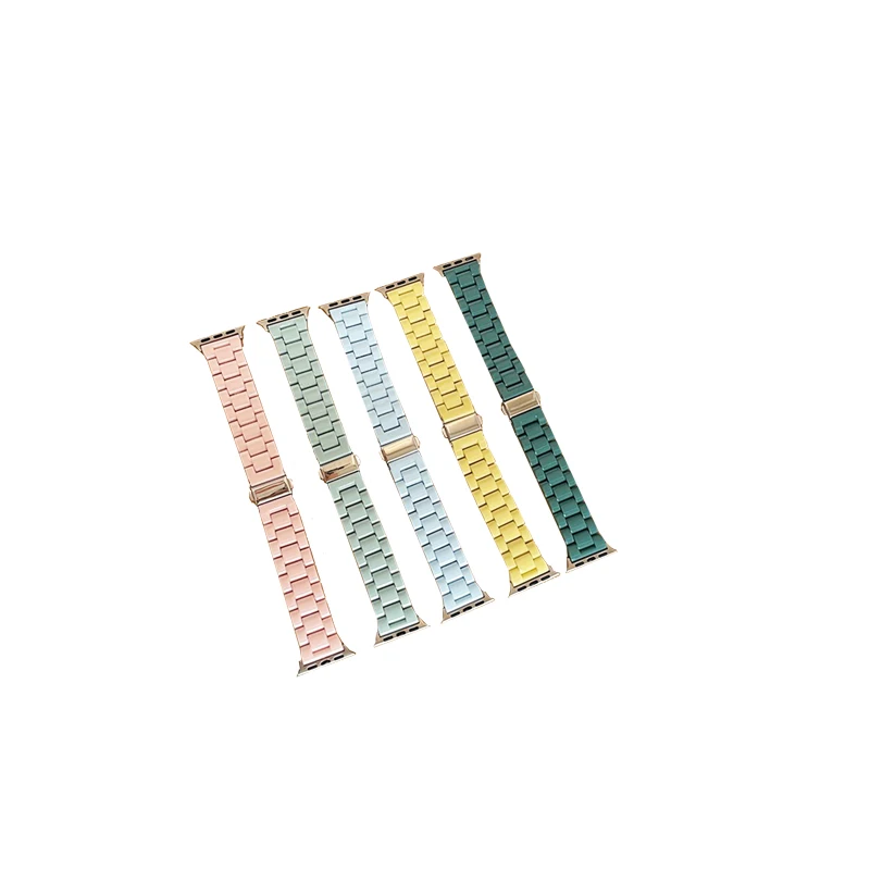 Candy Color Resin Strap for apple watch bands 40mm 41mm 45 38 42 44 6 7 Macaron Wrist for apple Watchband Belt for iwatch band