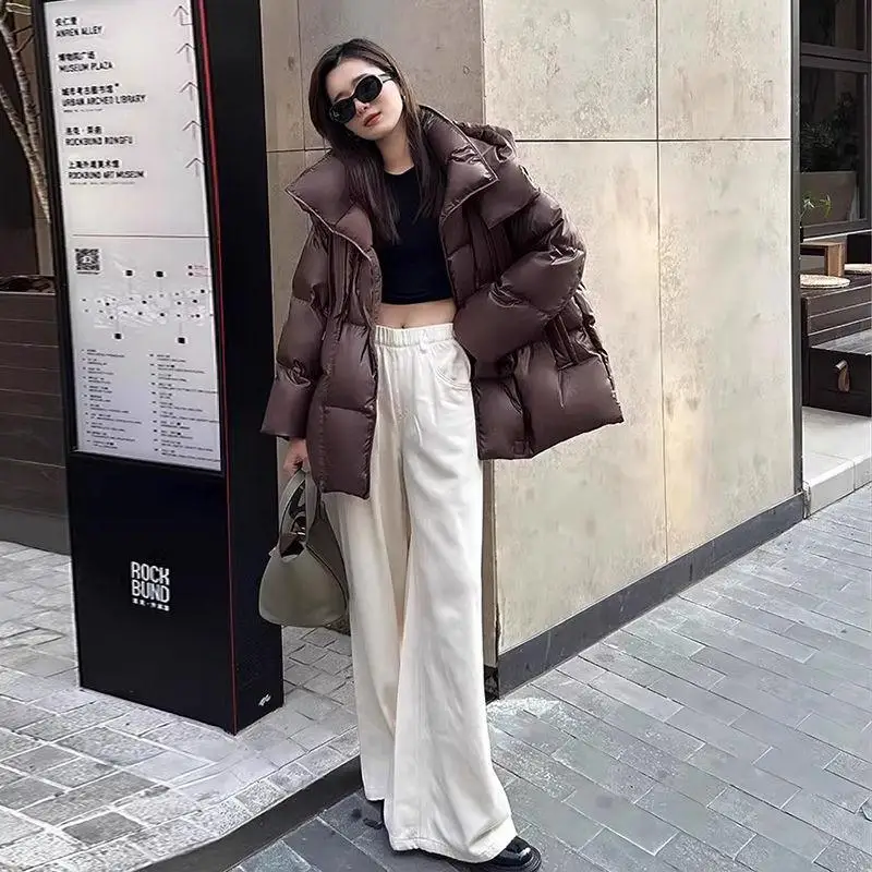 

Женская зимняя новая утепленная куртка-пуховик с капюшоном, прямого кроя, для повседневной носки, белая, с наполнителем из утиного пуха