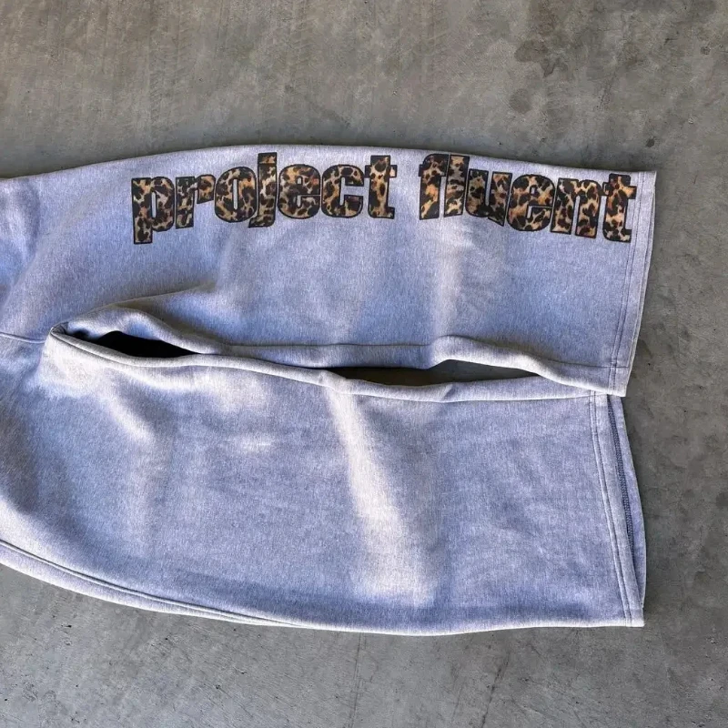 Kreatywne spodnie w stylu streetwear, casual amerykański, vintage, luźne, proste, z nadrukiem liter, w panterkę, INS, Harajuku, punk.