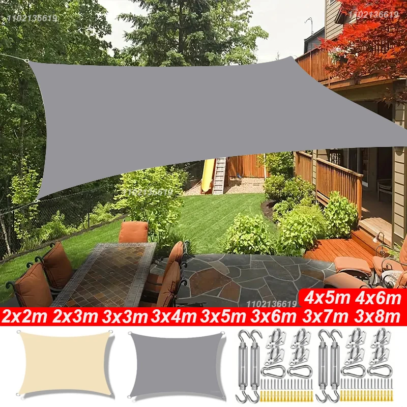 

outdoor waterproof and UV shade sail 300D Oxford cloth shade canvas garden terrace canopy camping sun shelter