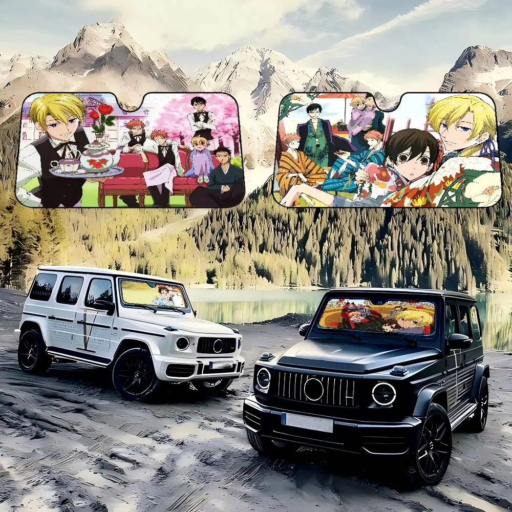 

Anime O-Ouran High School Host Club Foldable Front Windshield Sunshade 70x130cm Anime Cartoon Foils Car Sun Visor Sun Shade
