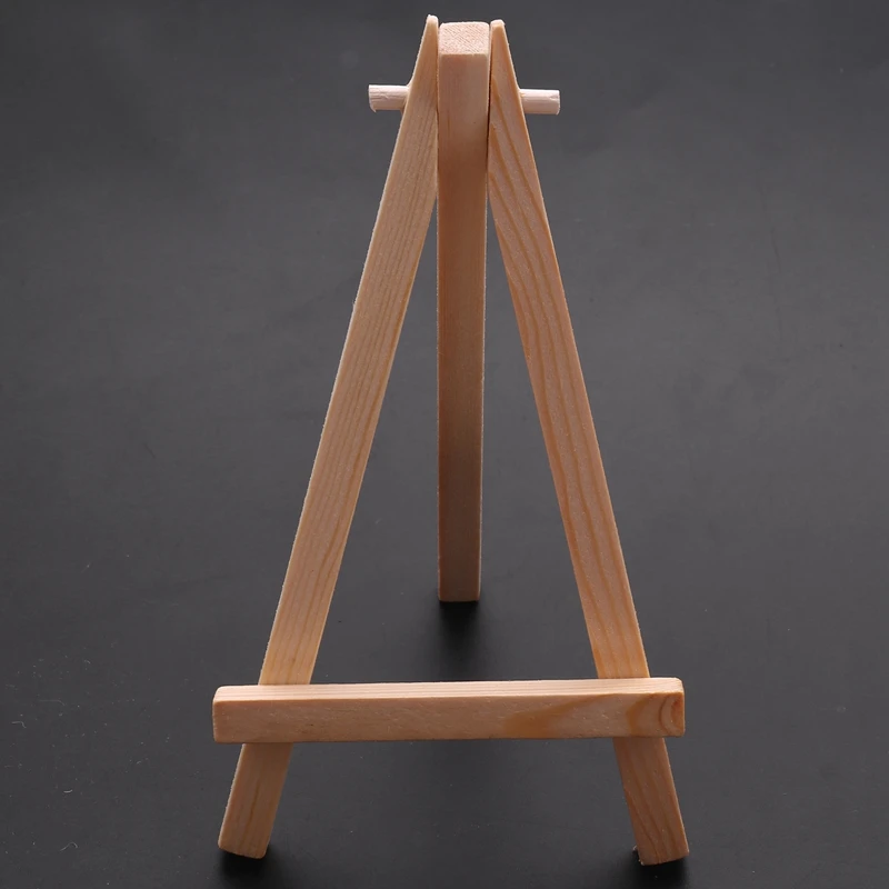 10Pcs Mini Wooden Artist Easel-Triangle Wedding Table Stand Display Holder - 15 X 8 Cm