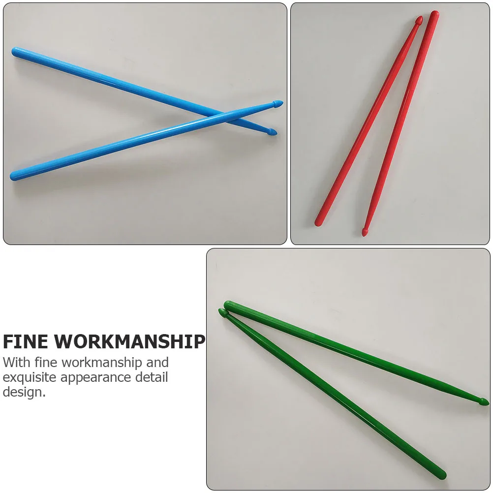 

7Pairs Premium Nylon Drumsticks 5a Colorful Odorless for Children Adults Drumming Practice Drum Stick Nylon Drumstick
