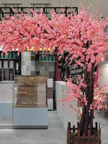 Artificial Simulation Plant Cherry Tree Wedding Party Festival Decoration Fake Peach Tree Hotel Stage Outdoor Garden Decoration