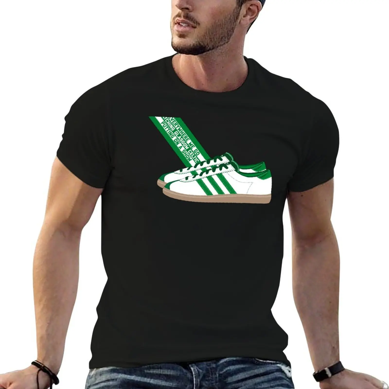 Camiseta de algodón para hombre con estampado de la frase: "Everywhere We Go, Watching Glasgow Celtic, Putting On A Show"