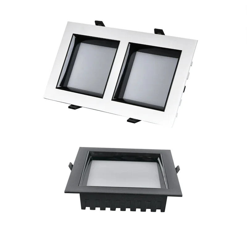 Square downlight embedded LED single head double head ultra-thin grille light Ceiling spot light 7W9W living room aisle lightSMD