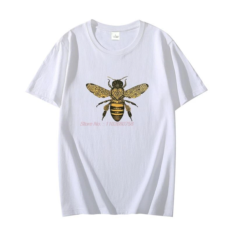 Bee Drawing Moth Insect Tattoo Cool graphic t shirts oversize t-shirts short sleeve t-shirts O-neck T-shirt Summer Men clothing