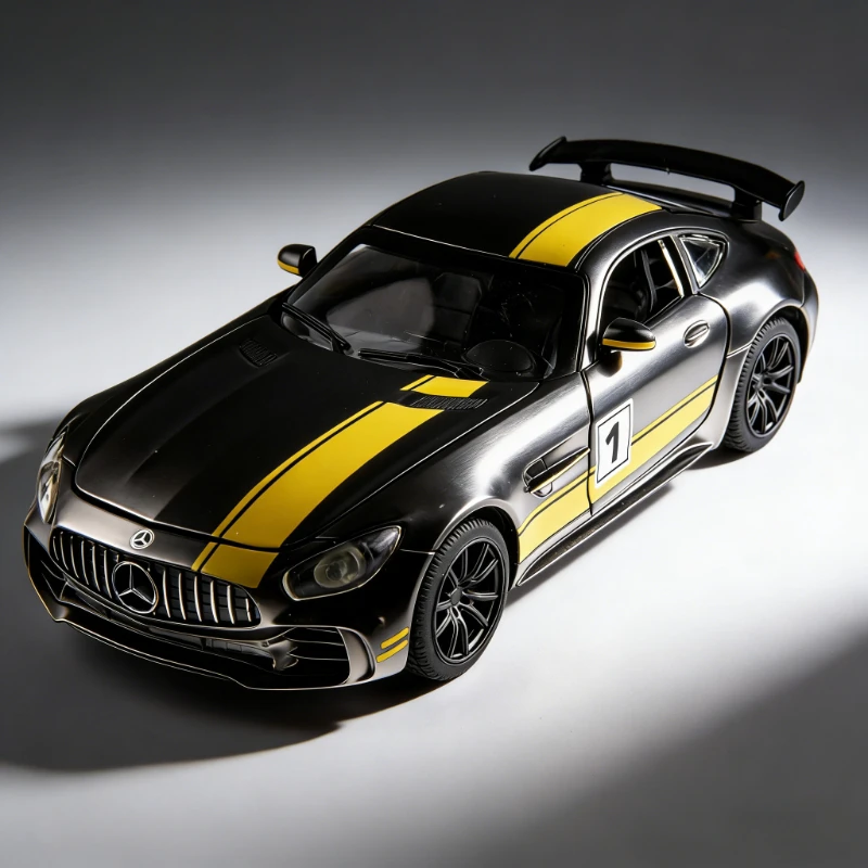 

Модель спортивного автомобиля AMG-GT 1/32 из сплава, имитация внедорожника, украшение, детская игрушка, подарок