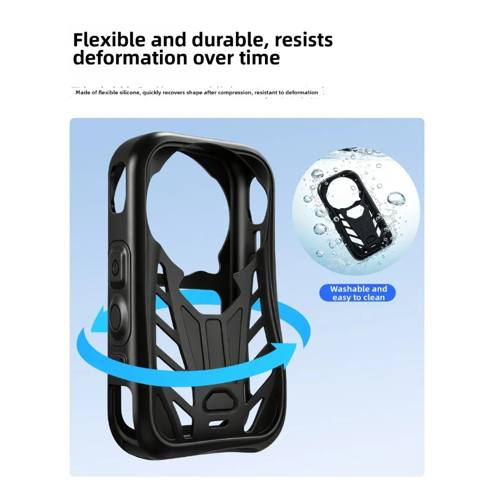 1pc Silicone Protective Case With Lens Cover Shockproofs Skin For Insta360 X6 Action Camera Accessories
