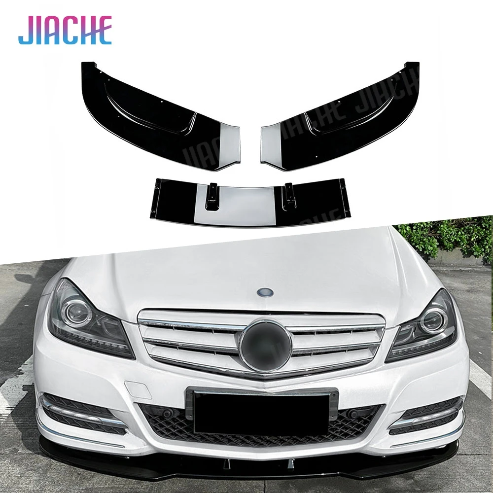 

For Mercedes Benz C Class W204 Standard 2011-2014 Front Bumper Lip Spoiler Front Lip Chin Apron Diffuser BodyKit Car Accessories