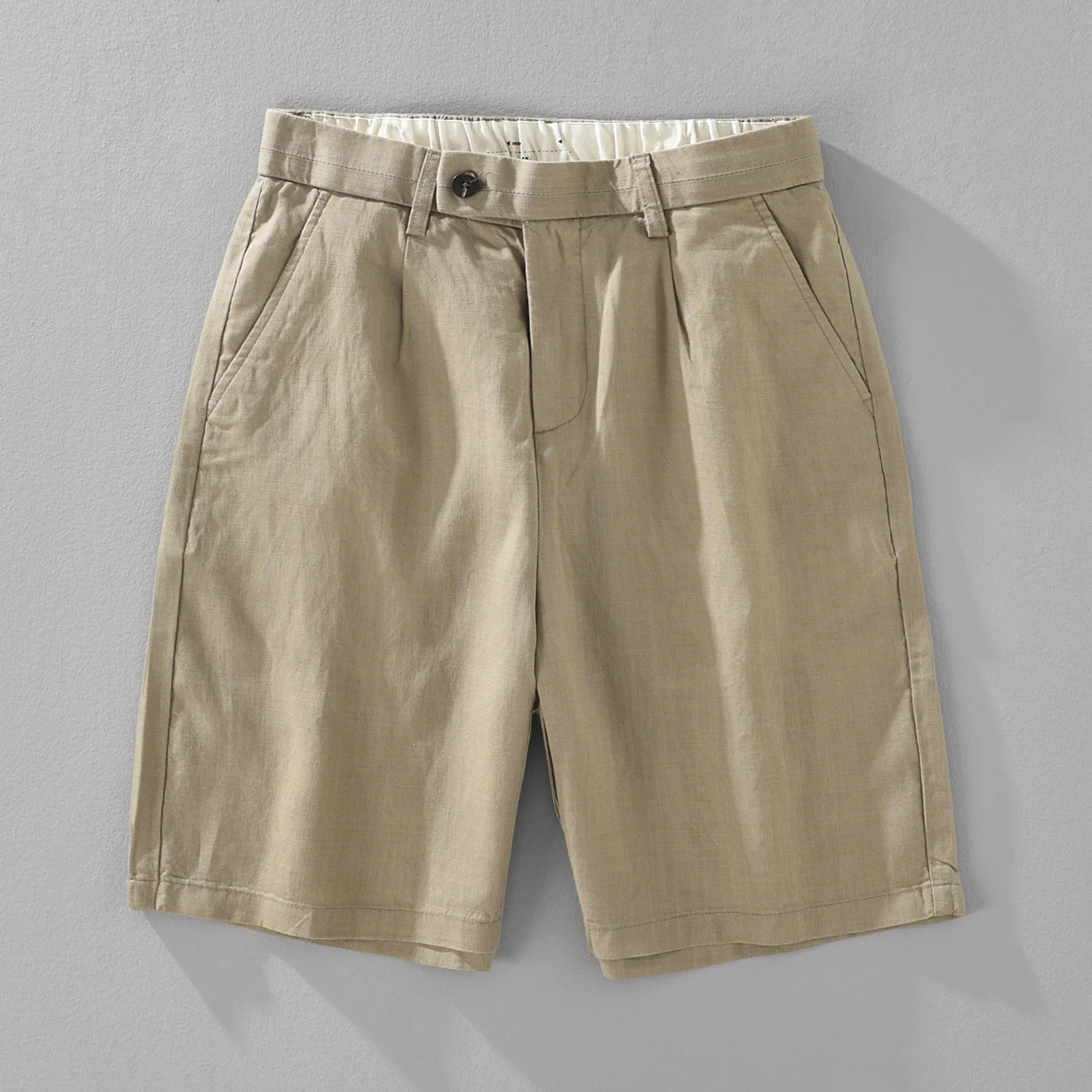 Men 2026 Summer Linen Blend Shorts Old Money Style Loose Straight Leg Casual Lightweight Trousers Solid Color Basic Shorts