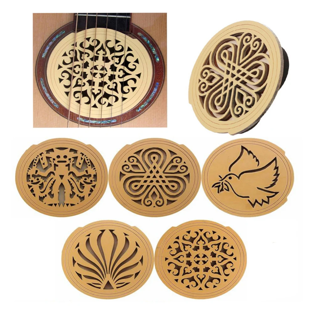 

Acoustic Guitar Soundhole Cover Wood Guitar Hole Cover Feedback Control Accessory Standard Size for Professional Personal Use