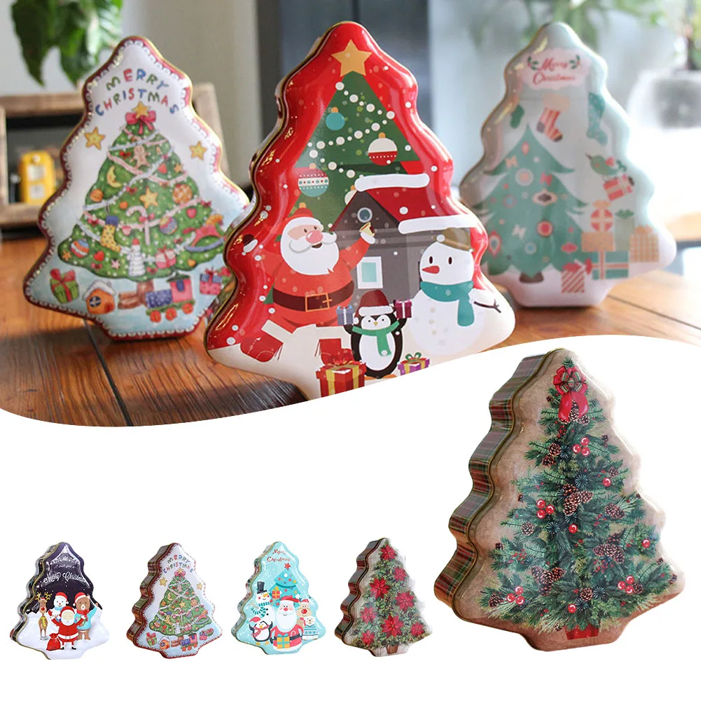 Fournitures de Noël, pot à bonbons, ornement de Noël, design exquis, récipient festif, matériau en fer pour cadeaux de Noël, 18*15*6.5cm