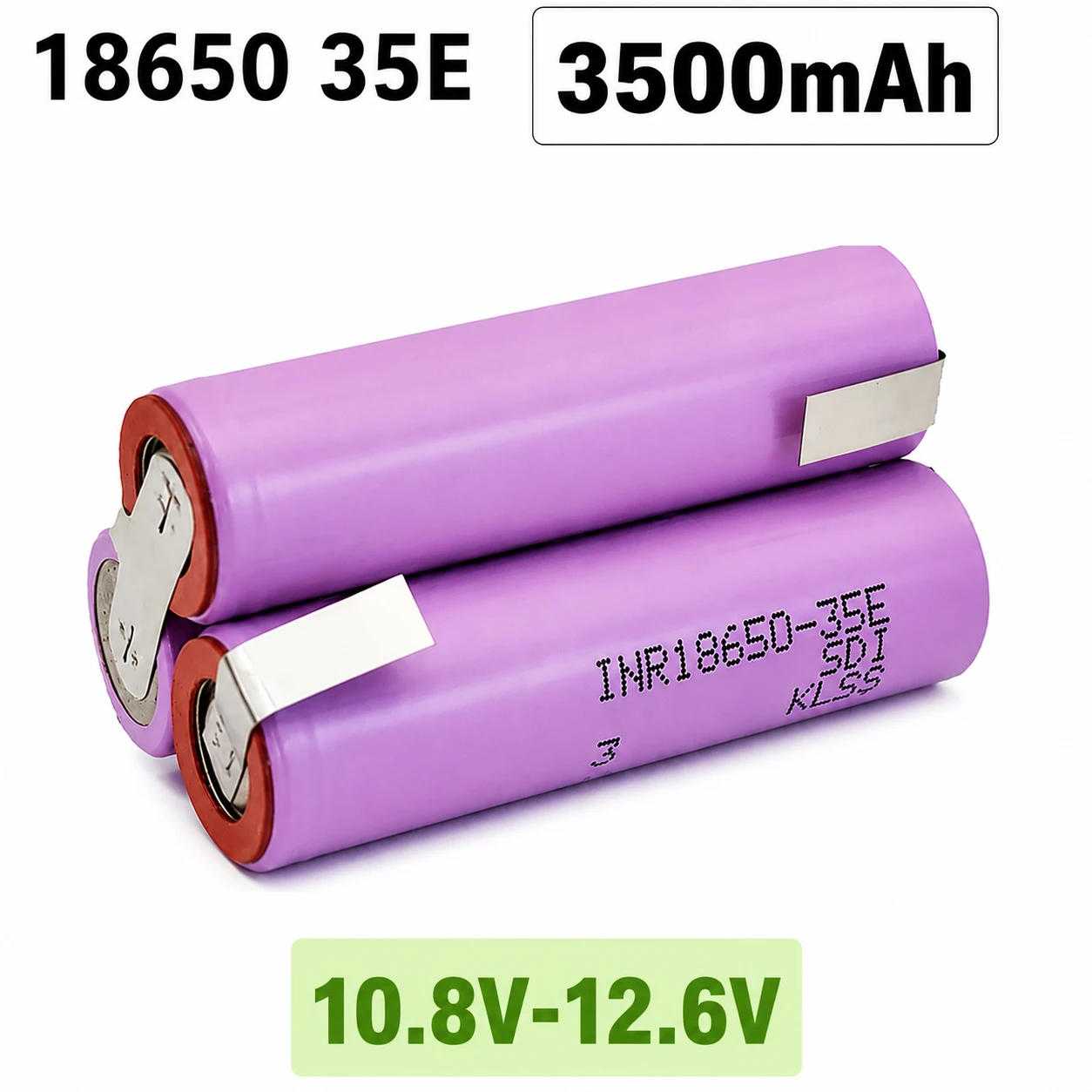 18650 35E 3500mAh Rechargeable Li-ion Battery Pack 12V 14.4V 18V 21V 25.2V 2S1P-6S1P for Cordless Drill Battery DIY