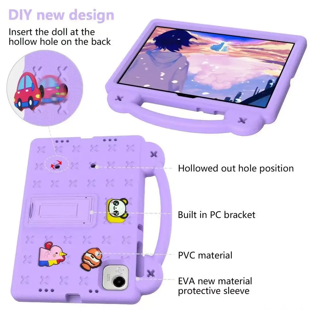 Funda con soporte de oso EVA para niños, Funda para Lenovo Tab one 8,7 K10 2nd 10,1 TB311FU M10 HD 2nd Gen X306F/X306X, Funda para Xiaoxin pad 2025