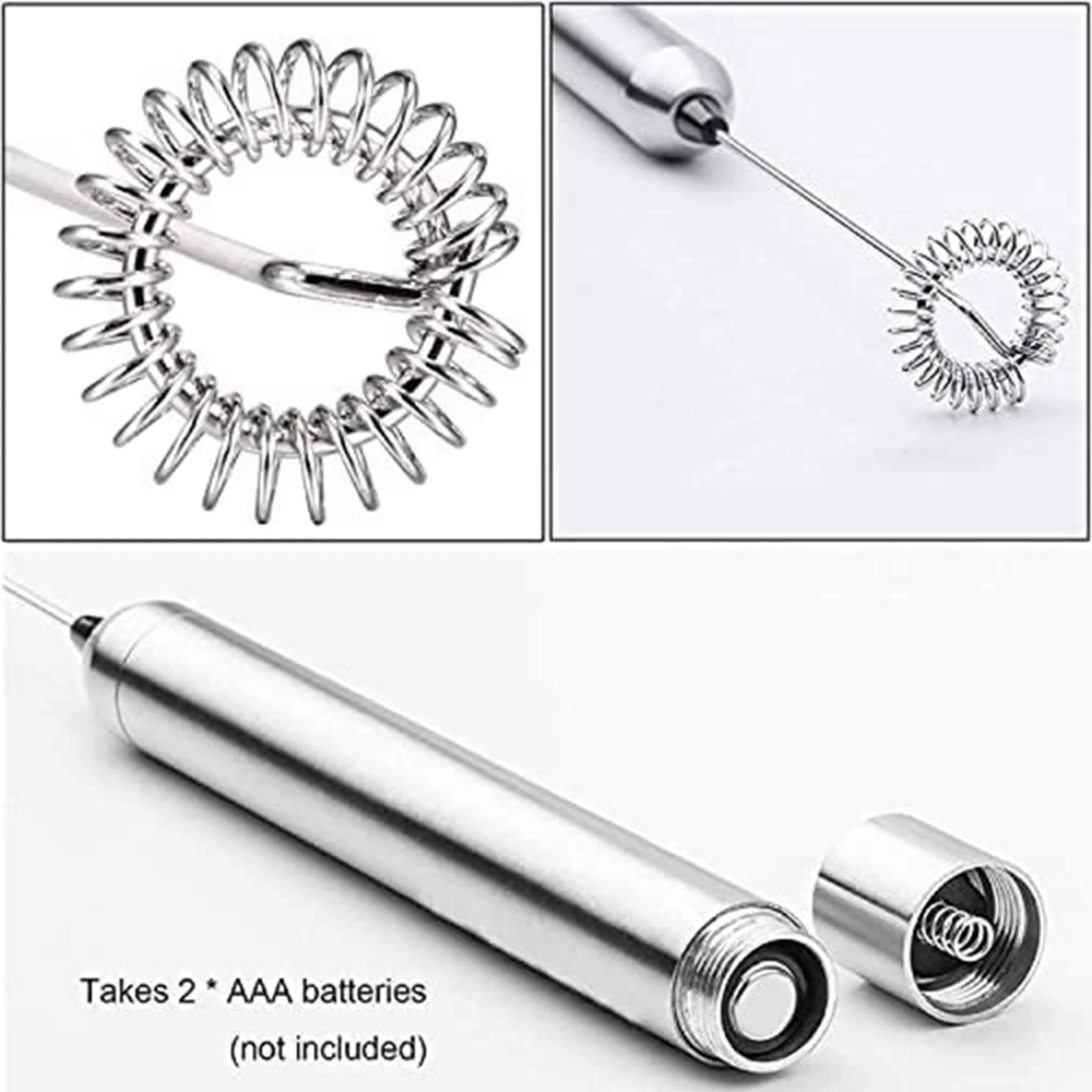 الفولاذ المقاوم للصدأ الكهربائية الحليب Frother ، يده الحليب Frother ، عملية البطارية