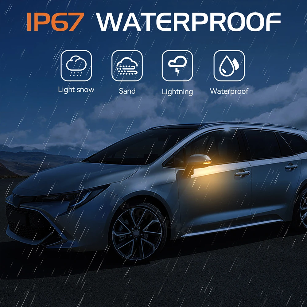 2x Dynamic Turn Signals Light Rear View Mirror Sequential LED Amber Lamp For Toyota Corolla Sport E210 Hatchback 2019 -2021