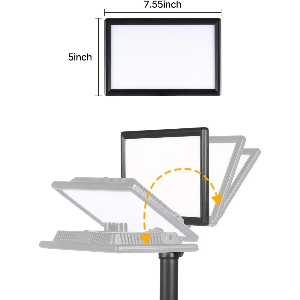 JUSMO-K3 Key Light com extensível Desktop Stand, ajustável LED Video Light, Soft Panel Fill Light, brilho, temperatura de cor
