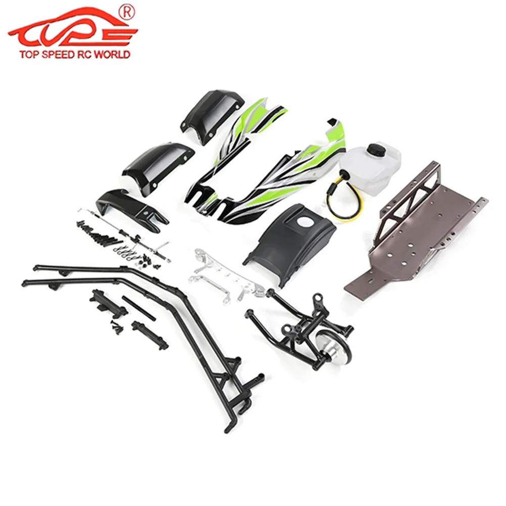 Auto Shell Brandstoftank Chassis Conversie Upgrade Kit voor 1/5 Rovan Q-BAJA Rofun Q-BAHA Truck Rc Auto Onderdelen